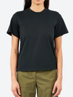 New - Unevenely-Dyed Cotton Jersey T-Shirt in Black Women Tops & Blouses | T-Shirts