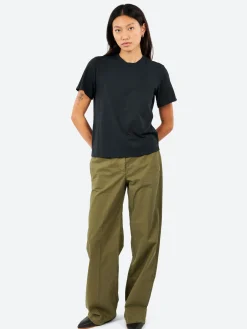 New - Unevenely-Dyed Cotton Jersey T-Shirt in Black Women Tops & Blouses | T-Shirts