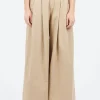 Fashion - Wide Leg Trousers in Sand Women Pants