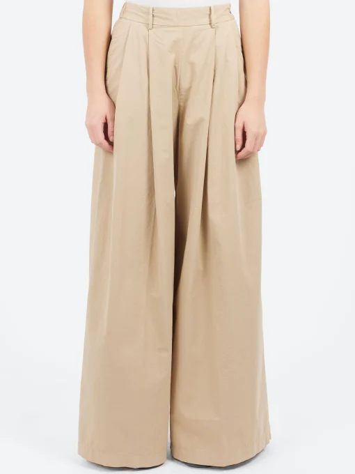 Fashion - Wide Leg Trousers in Sand Women Pants