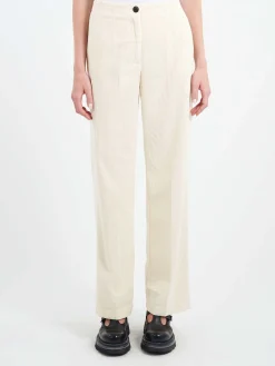 Discount - Wide Leg Trousers in Ivory Women Pants