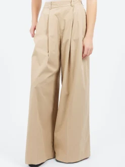 Fashion - Wide Leg Trousers in Sand Women Pants