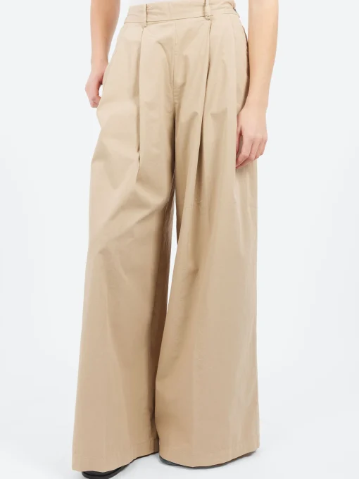 Fashion - Wide Leg Trousers in Sand Women Pants