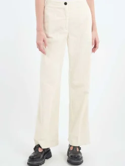 Discount - Wide Leg Trousers in Ivory Women Pants