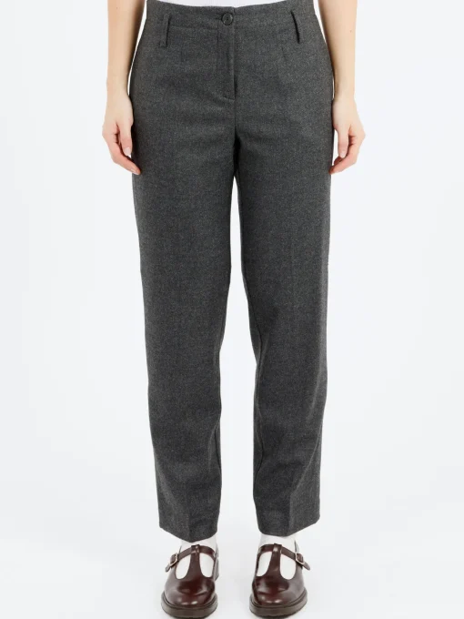 Hot - Wool Blend Pants in Anthracite Women Pants
