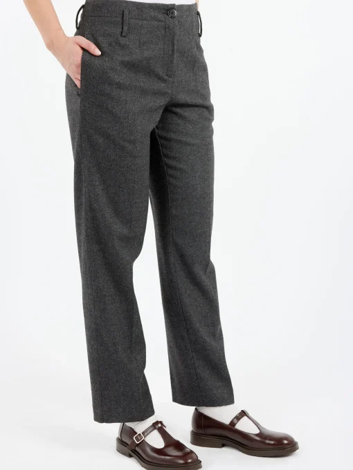 Hot - Wool Blend Pants in Anthracite Women Pants