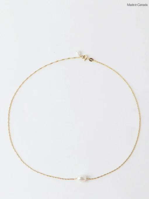 New - Petite Oval Pearl Solitaire Necklace Women Jewelry | Belts