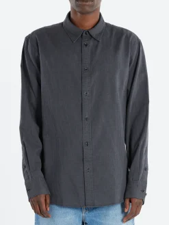 Outlet - Finch Dobby Shirt in Black Stripe Button-Ups