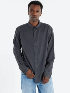 Outlet - Finch Dobby Shirt in Black Stripe Button-Ups