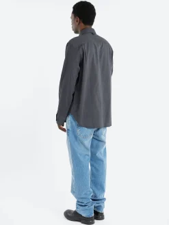 Outlet - Finch Dobby Shirt in Black Stripe Button-Ups