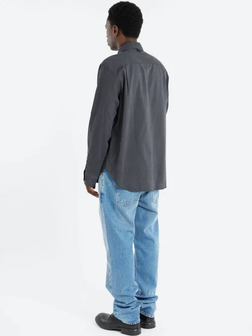 Outlet - Finch Dobby Shirt in Black Stripe Button-Ups