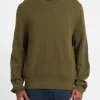 Sale - Washed Dexter Crew in Forest Green Knitwear