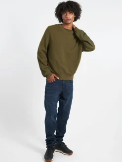 Sale - Washed Dexter Crew in Forest Green Knitwear