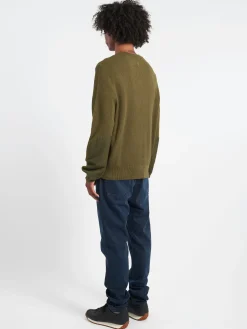 Sale - Washed Dexter Crew in Forest Green Knitwear
