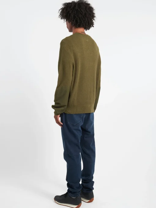 Sale - Washed Dexter Crew in Forest Green Knitwear