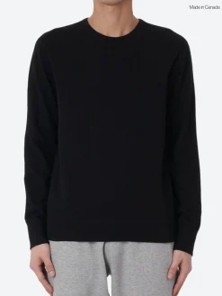 Fashion - Lightweight Terry Crewneck in Black Sweatshirts