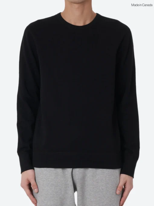Fashion - Lightweight Terry Crewneck in Black Sweatshirts