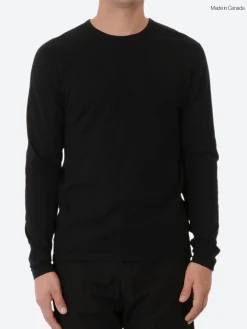 Discount - Lightweight Jersey Long Sleeve T-Shirt in Black T-Shirts