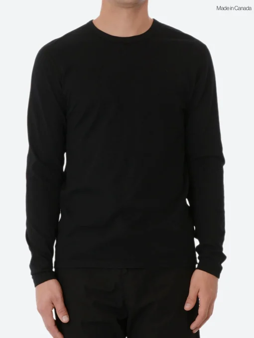 Discount - Lightweight Jersey Long Sleeve T-Shirt in Black T-Shirts
