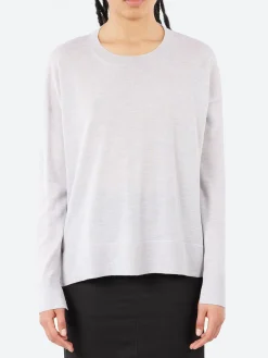 Online - Long Sleeve Crewneck in Grigio Women Tops & Blouses | Knitwear