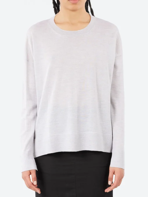 Online - Long Sleeve Crewneck in Grigio Women Tops & Blouses | Knitwear