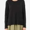 Discount - Long Sleeve Crewneck in Nero Women Tops & Blouses | Knitwear