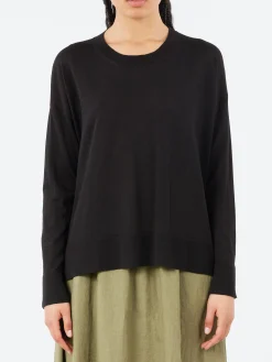 Discount - Long Sleeve Crewneck in Nero Women Tops & Blouses | Knitwear