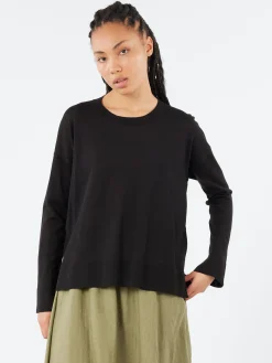 Discount - Long Sleeve Crewneck in Nero Women Tops & Blouses | Knitwear