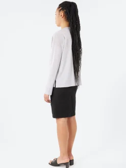 Online - Long Sleeve Crewneck in Grigio Women Tops & Blouses | Knitwear