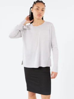 Online - Long Sleeve Crewneck in Grigio Women Tops & Blouses | Knitwear
