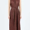 Online - Plissé Dress in Cacao Women Dresses