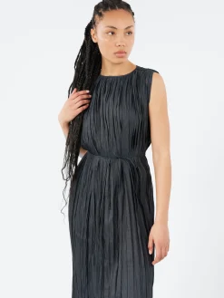 Clearance - Plissé Dress in Nero Women Dresses