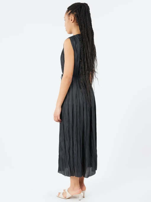 Clearance - Plissé Dress in Nero Women Dresses