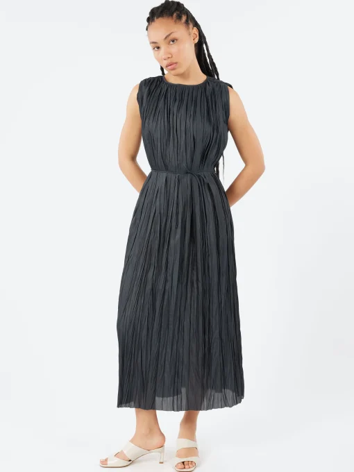 Clearance - Plissé Dress in Nero Women Dresses