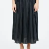 Sale - Plisse Midi Skirt in Nero Women Skirts