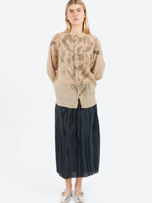 Sale - Plisse Midi Skirt in Nero Women Skirts