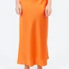 Discount - Silk Slip Skirt in Corallo Women Skirts