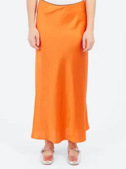 Discount - Silk Slip Skirt in Corallo Women Skirts