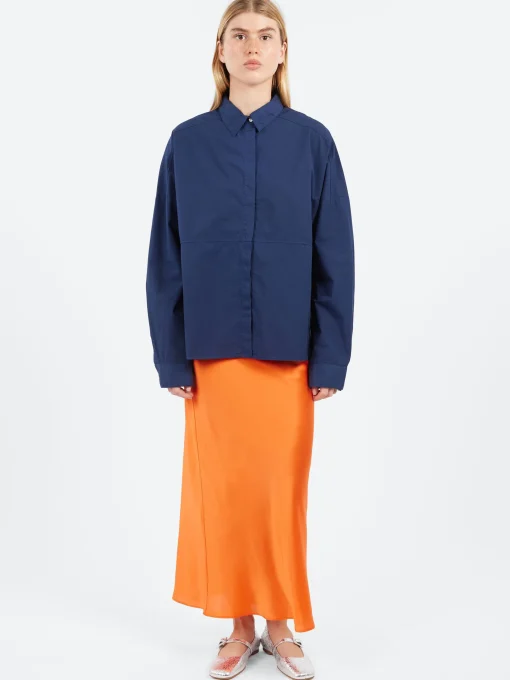 Discount - Silk Slip Skirt in Corallo Women Skirts