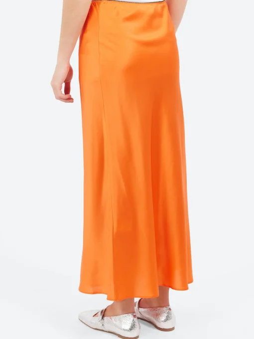 Discount - Silk Slip Skirt in Corallo Women Skirts