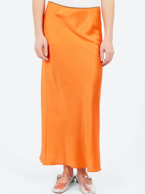 Discount - Silk Slip Skirt in Corallo Women Skirts