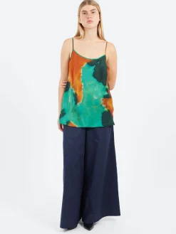 New - Silk Tank in Jungle Women Tops & Blouses
