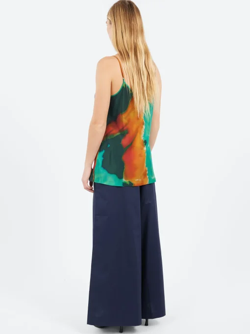 New - Silk Tank in Jungle Women Tops & Blouses