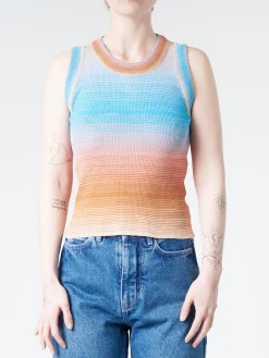 Outlet - Striped Tank Top in (Blue, Pink, and Tan Gradient) Women Tops & Blouses | Knitwear