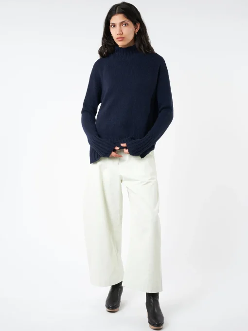 Clearance - Turtleneck Sweater in Navy Women Tops & Blouses | Knitwear
