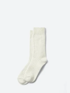 New - Cotton Wool Ribbed Crew Socks in Ash Grey Socks