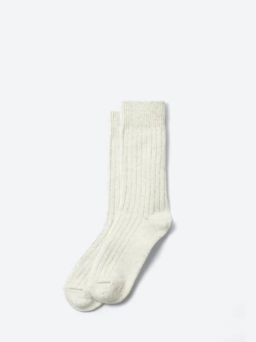New - Cotton Wool Ribbed Crew Socks in Ash Grey Socks