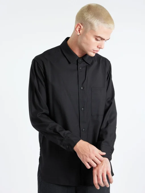 Sale - Super 100 Twill Regular Collar Shirt in Button-Ups