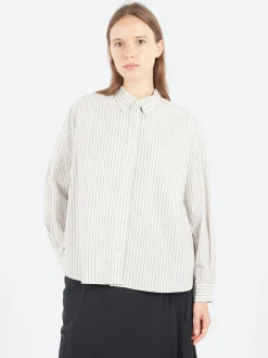 Hot - Boyfriend Shirt in Ivory Stripe Women Tops & Blouses | Button-Ups