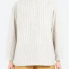 Hot - Carpenter Shirt in Ivory Stripe Women Tops & Blouses